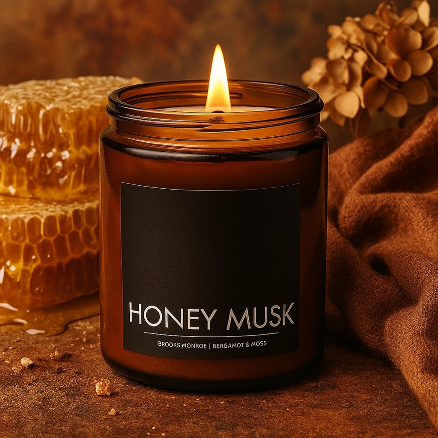 Honey Musk - 8 oz. Candle (Amber or Matte Black)