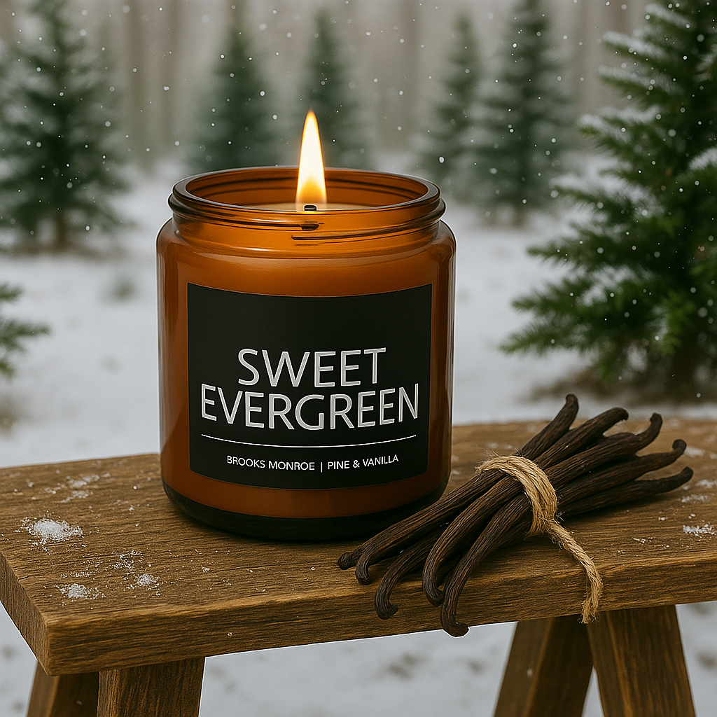Sweet Evergreen - 8 oz. Candle (Amber or Matte Black)