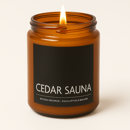 Cedar Sauna - 8 oz. Candle (Amber or Matte Black)