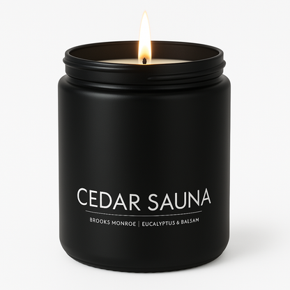 Cedar Sauna - 8 oz. Candle (Amber or Matte Black)