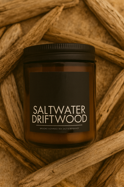 Saltwater Driftwood - 8 oz. Candle (Amber or Matte Black)