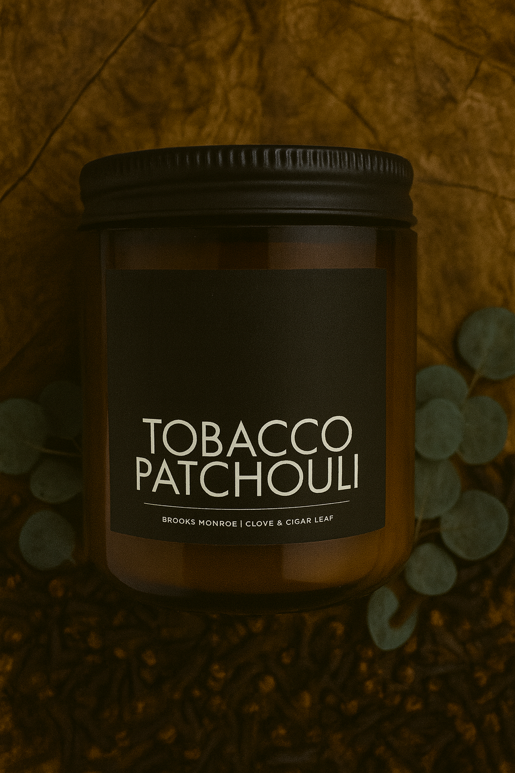 Tobacco Patchouli - 8 oz. Candle (Amber or Matte Black)