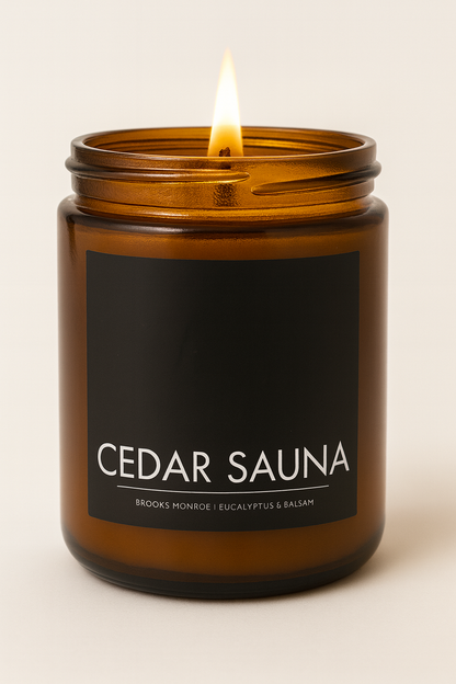 Cedar Sauna - 8 oz. Candle (Amber or Matte Black)