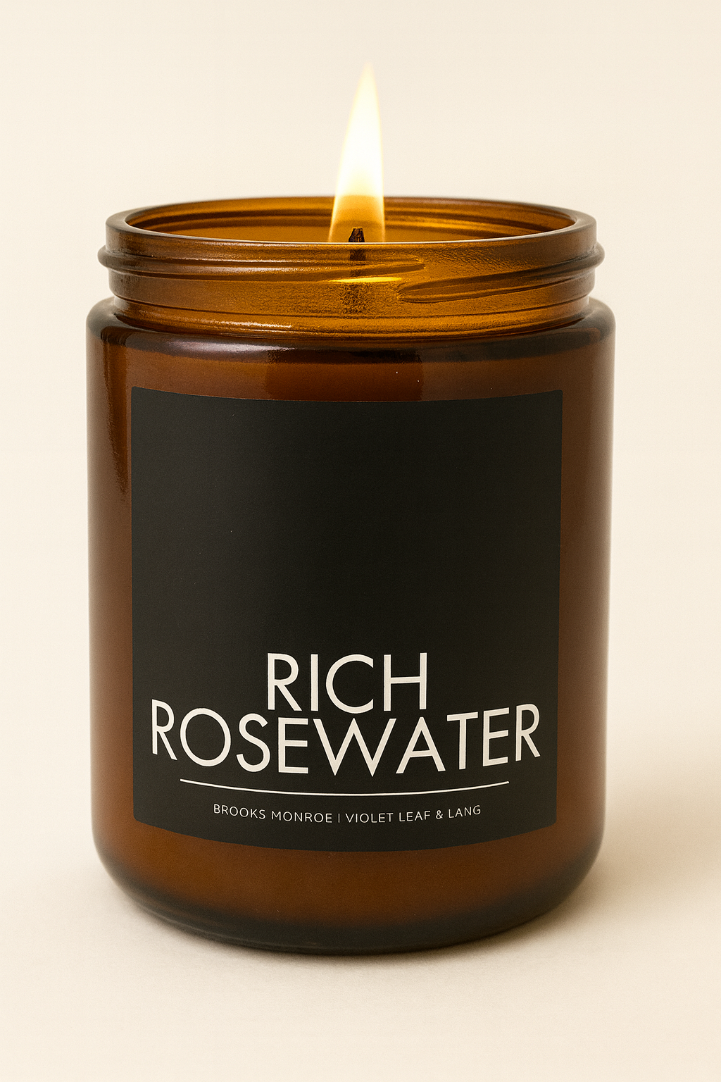 Rich Rose Water - 8 oz. Candle (Amber or Matte Black)