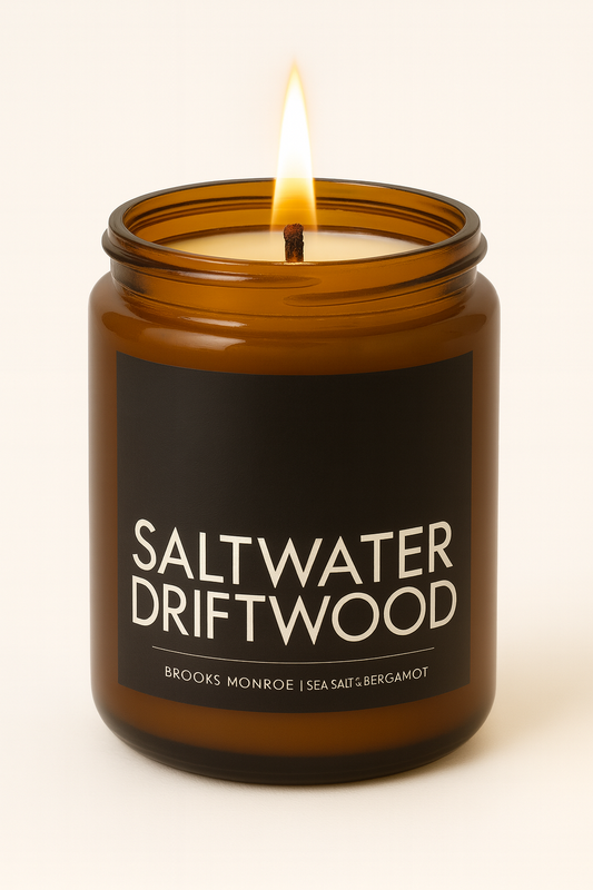 Saltwater Driftwood - 8 oz. Candle (Amber or Matte Black)
