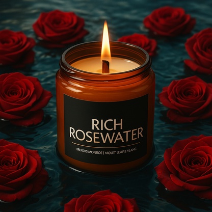 Rich Rose Water - 8 oz. Candle (Amber or Matte Black)