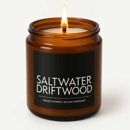 Saltwater Driftwood - 8 oz. Candle (Amber or Matte Black)