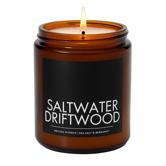 Saltwater Driftwood - 8 oz. Candle (Amber or Matte Black)