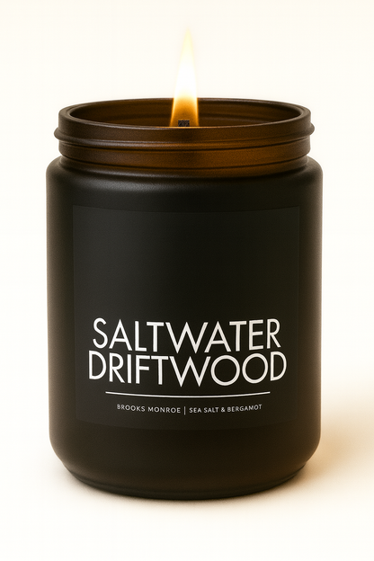 Saltwater Driftwood - 8 oz. Candle (Amber or Matte Black)